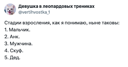 Современные стадии взросления по мнению пользователей соцсетей