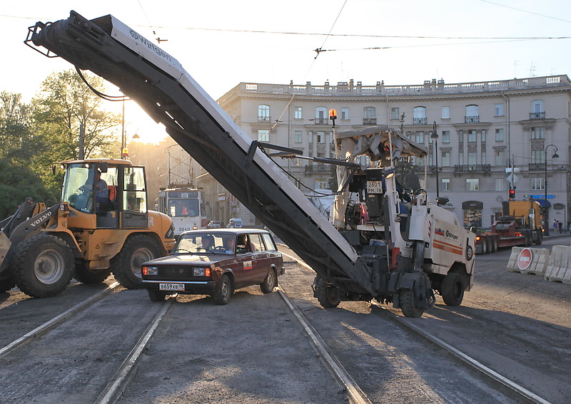 Петербург.&nbsp;Ремонт Каменноостровского проспекта в 2010 году