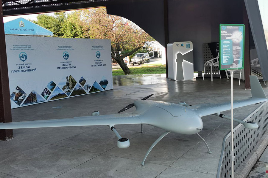 На форуме также показали военную технику российского производства из Хабаровского края. В том числе БПЛА &laquo;Вымпел&raquo; (на фото).