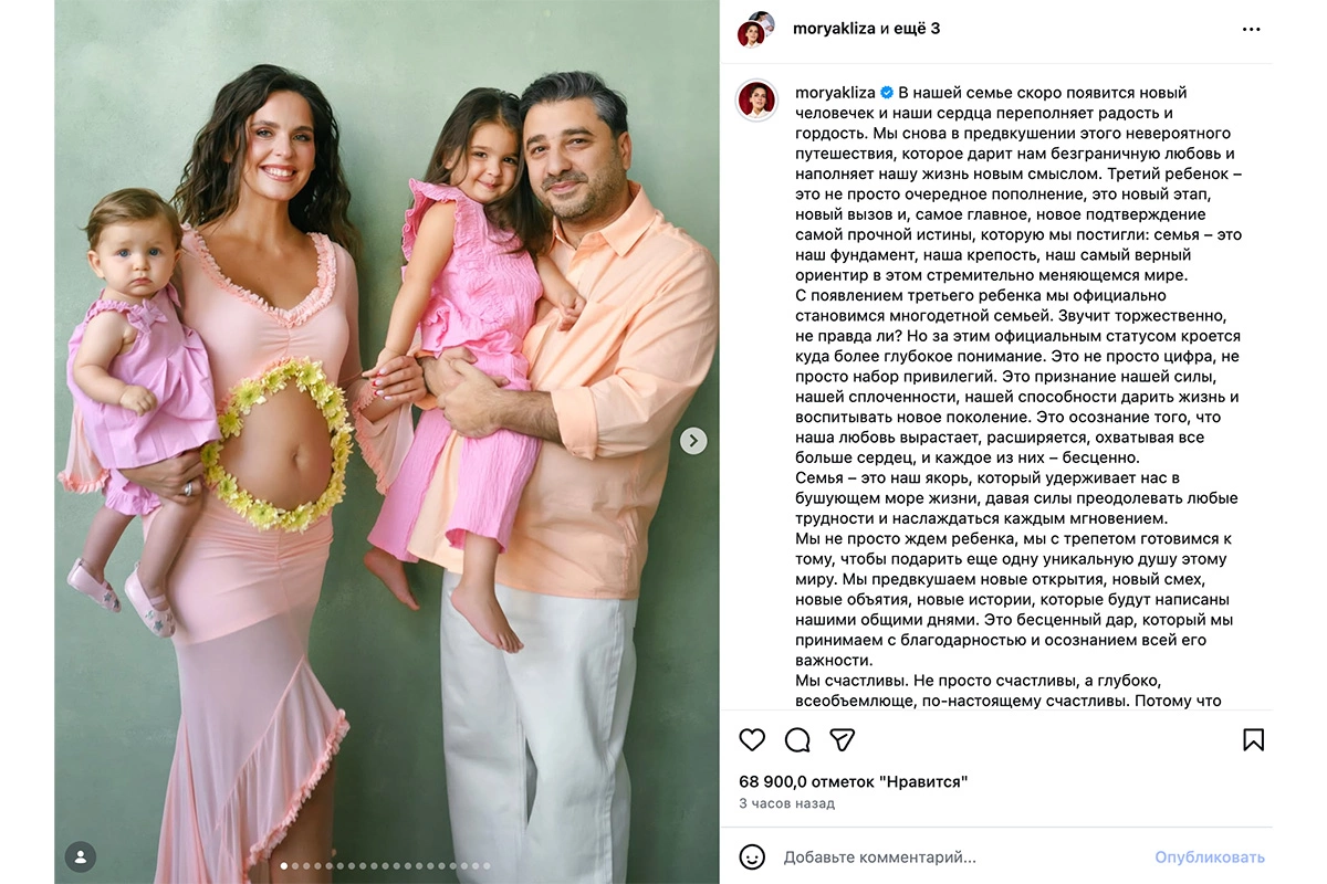 Лиза Моряк и Сарик Андреасян с детьми