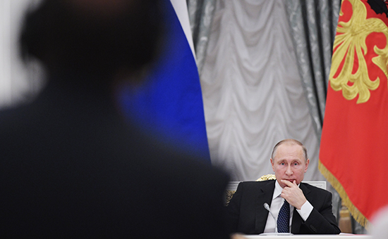 Президент России Владимир Путин на&nbsp;заседании Совета при&nbsp;президенте России по&nbsp;науке и&nbsp;образованию в&nbsp;Екатерининском зале Кремля
