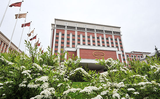 Здание гостиницы «Президент-Отель» в Минске, где проходит заседание контактной группы по Украине