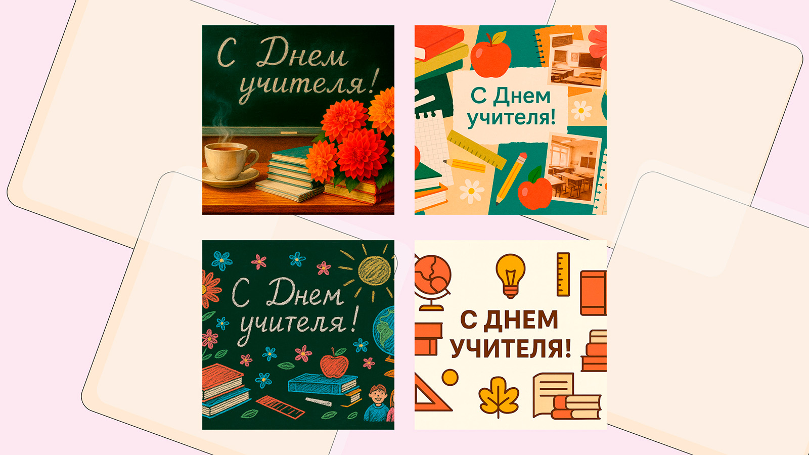 Открытки ко Дню учителя: 20 красивых и оригинальных вариантов