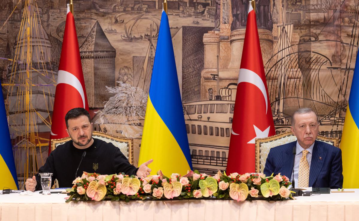 Президент Украины Владимир Зеленский и президент Турции Реджеп Тайип Эрдоган