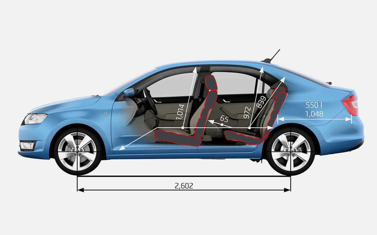 Чем длиннее колесная база автомобиля, тем проще организовать просторный задний ряд с достаточным местом для ног пассажиров