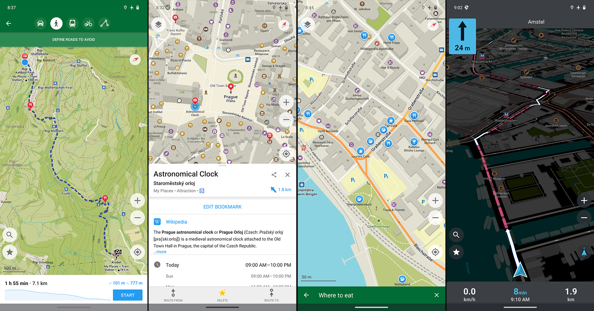 Скриншоты работы программы Organic Maps