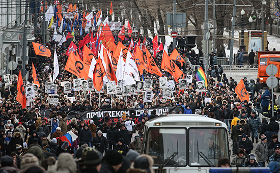Во время шествия оппозиции 2 февраля 2014 года