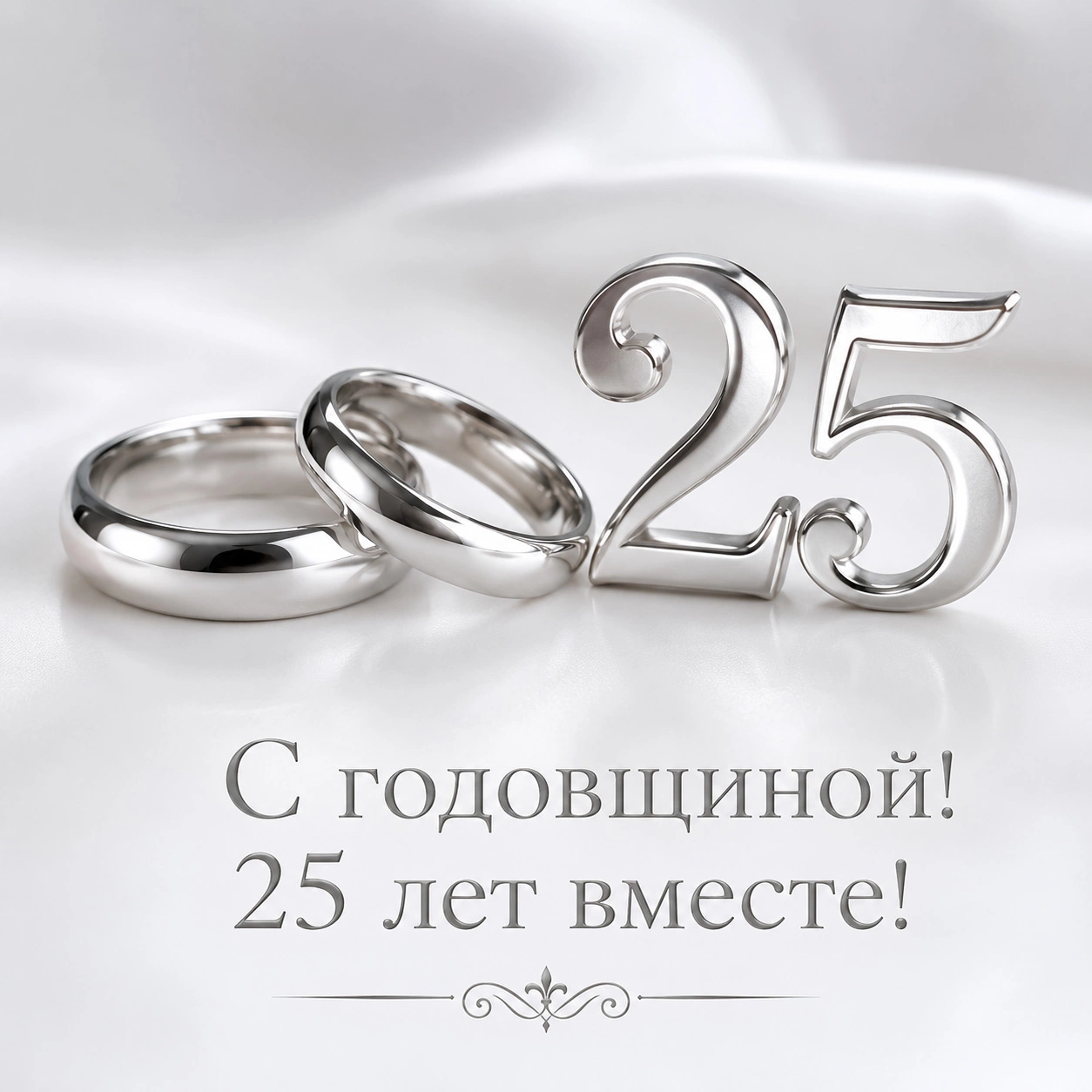 Открытка с 25-й годовщиной свадьбы