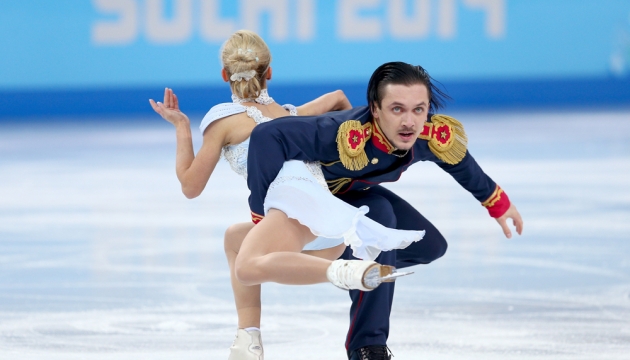 Татьяна Волосожар и Максим Траньков в короткой программе парного фигурного катания