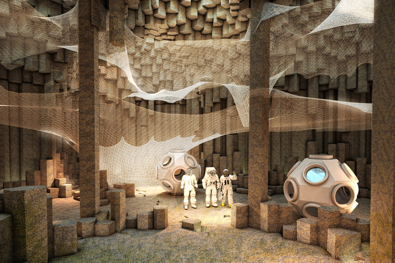 Российские архитекторы отправят на Марс роботов для постройки пещер