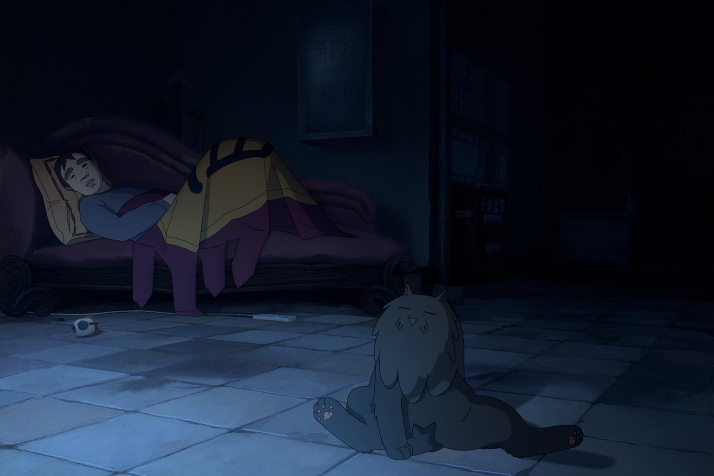 Кадр из анимационного фильма «Световой столб»