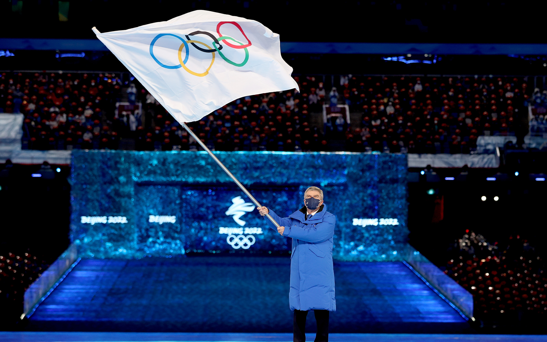 Томас Бах на церемонии закрытия Олимпиады в Пекине