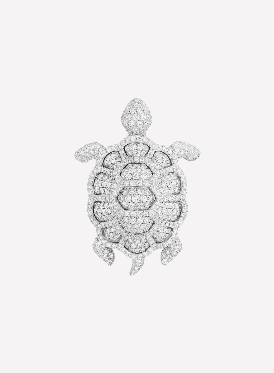 Брошь Classic, белое золото, бриллианты, Mercury