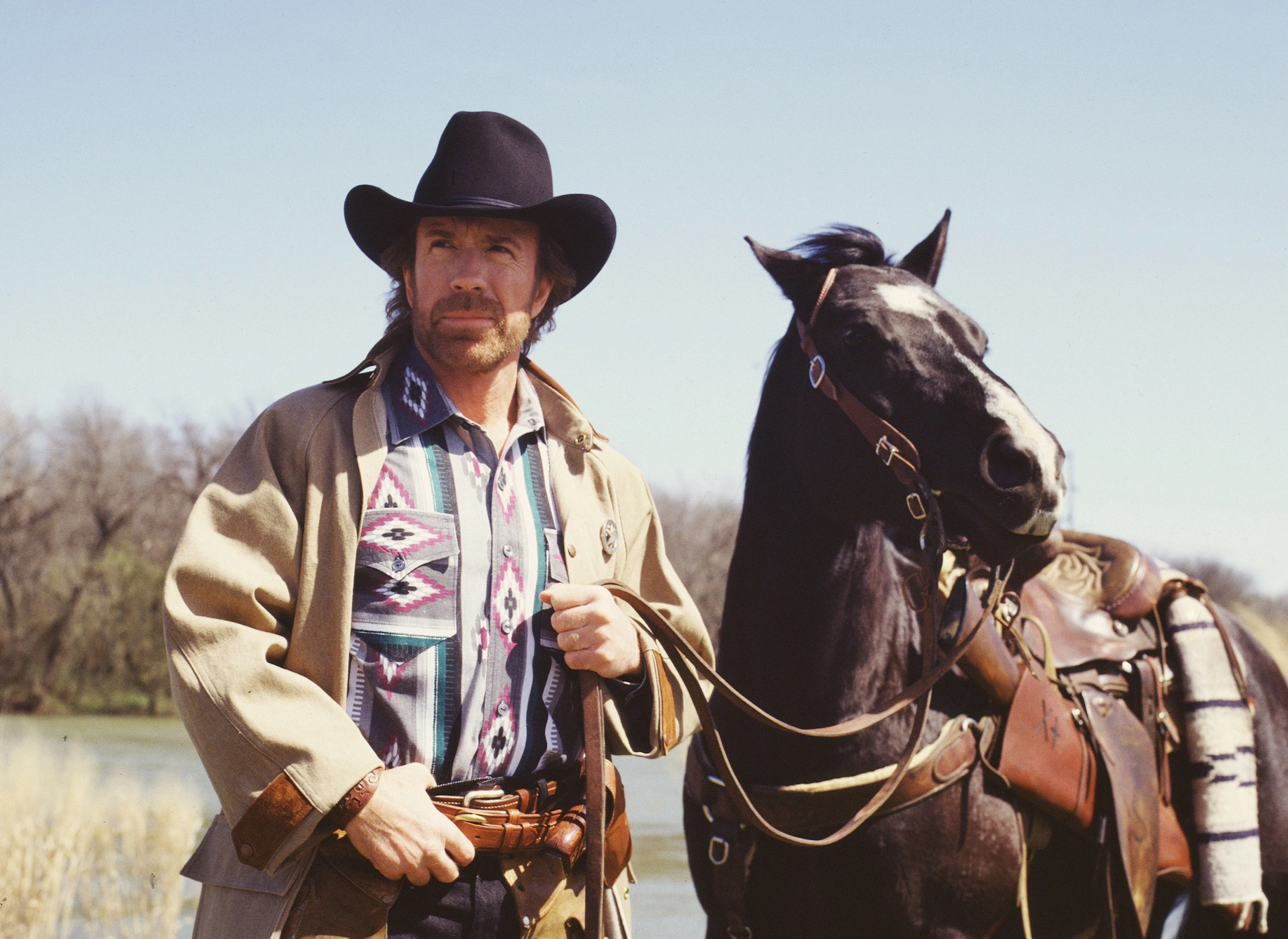 Чак Норрис в роли Корделла Уокера в сериале «Крутой Уокер: Правосудие по-техасски», 1995 год