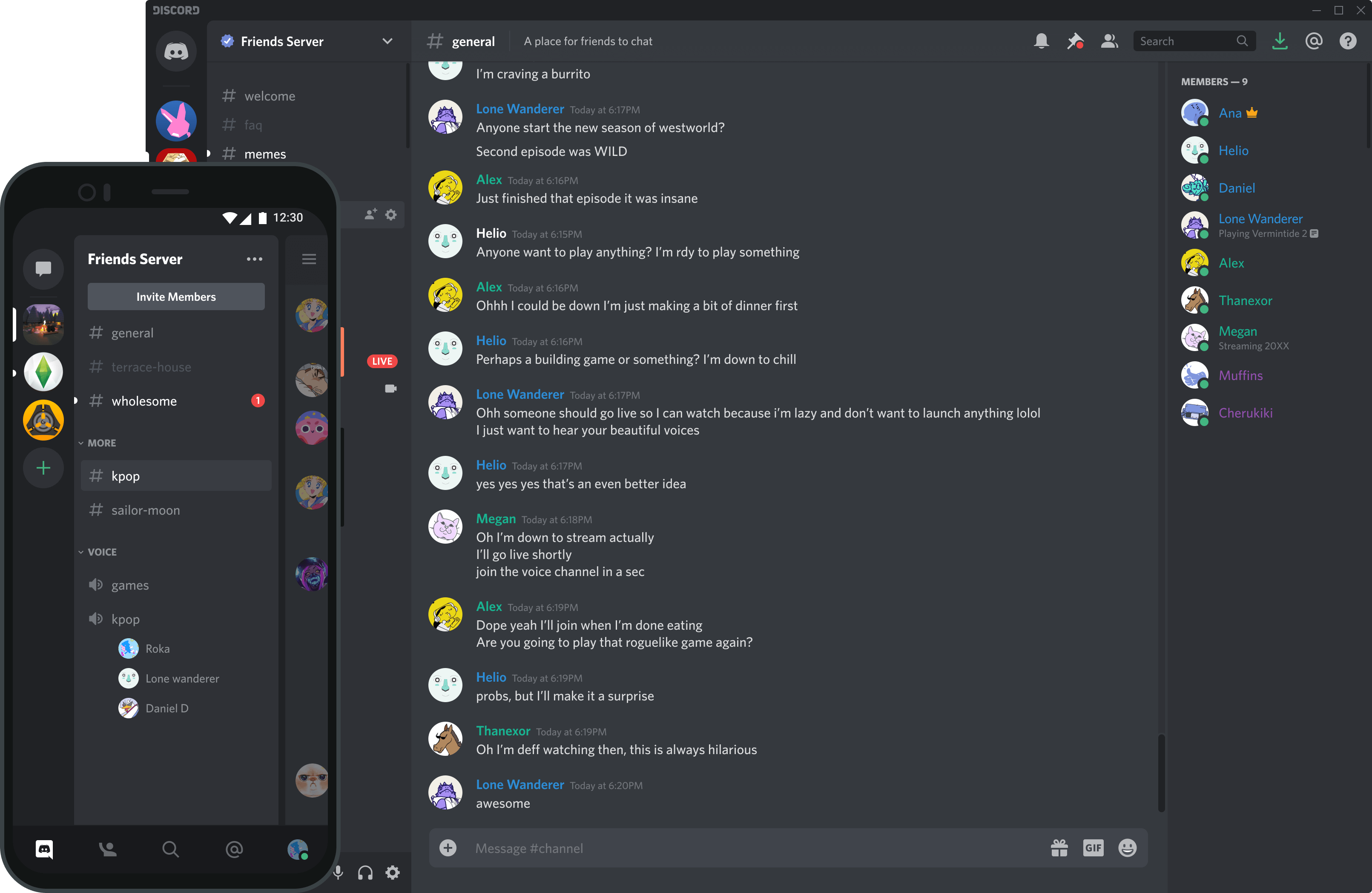 Интерфейс Discord