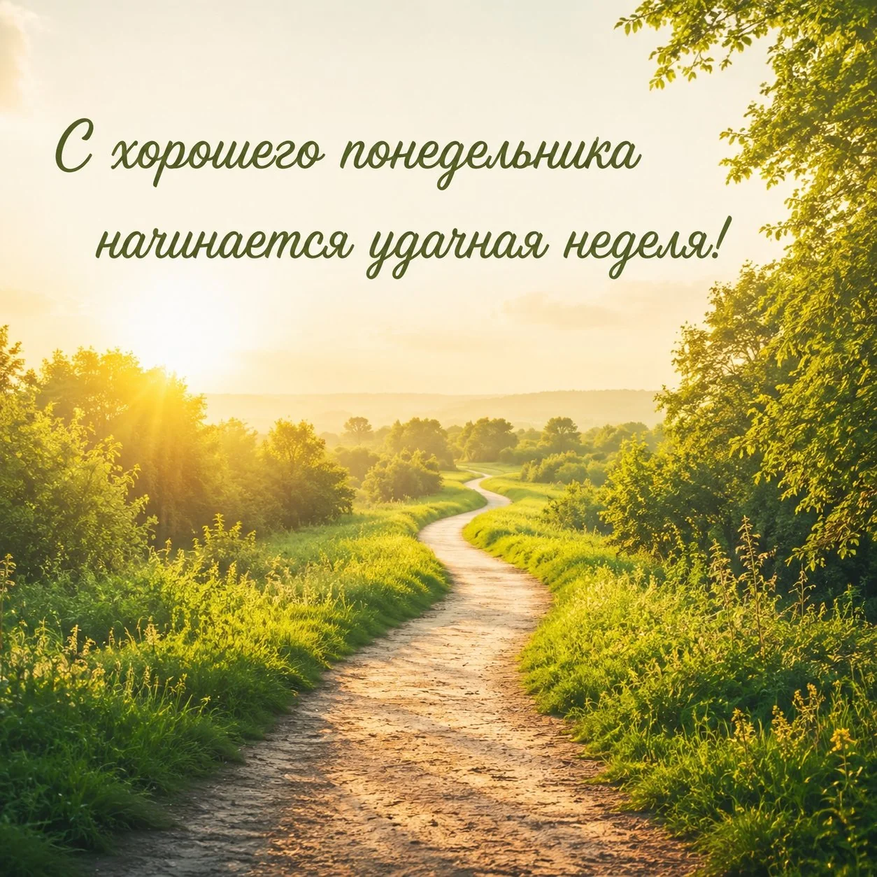 Красивая открытка с пожеланием удачной недели