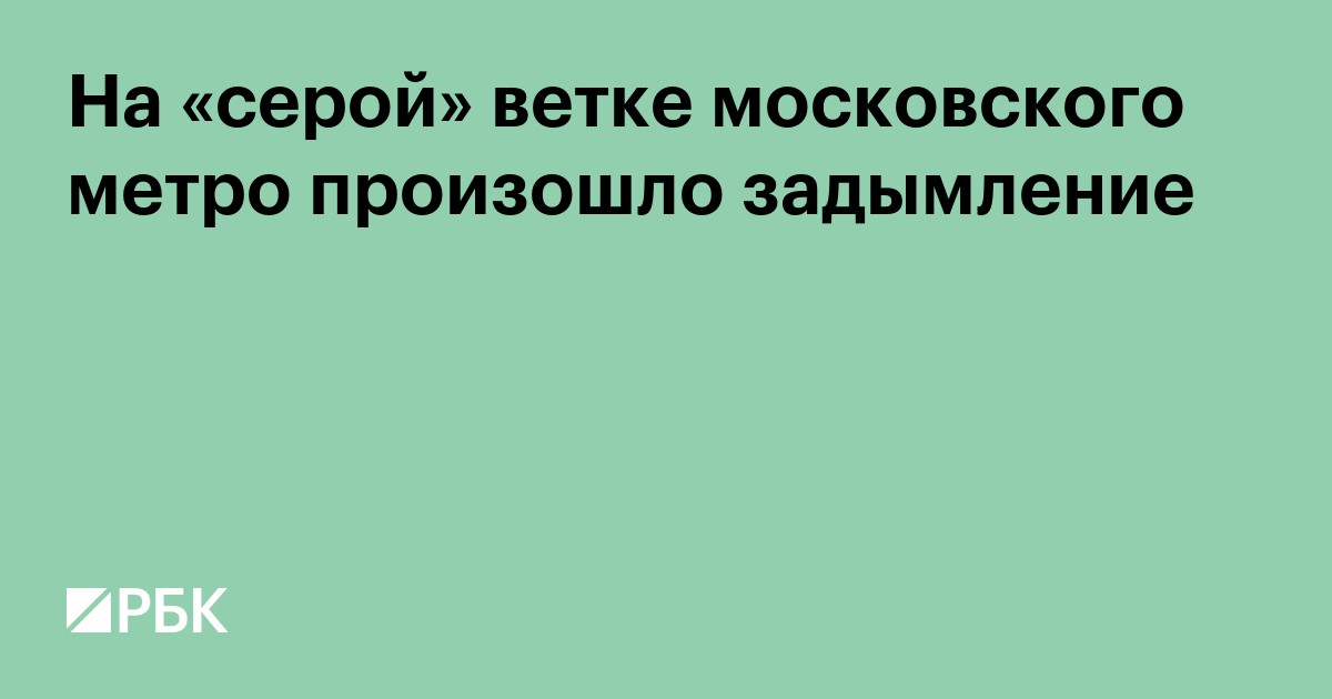 На «серой» ветке московского метро произошло задымление