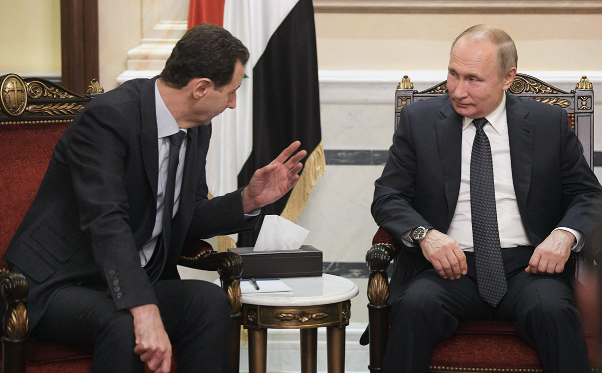 Башар Асад и Владимир Путин в Сирии