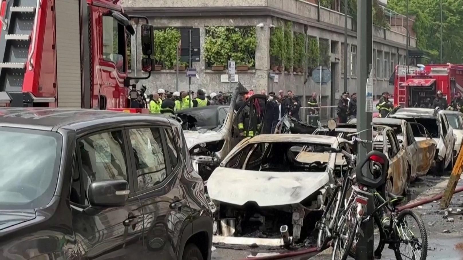 Последствия взрыва в Милане. Видео