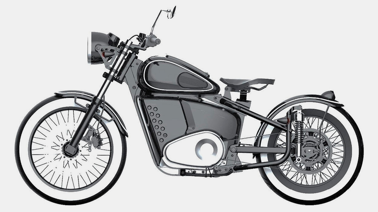«Калашников» запатентовал электромотоцикл в стиле классического Иж