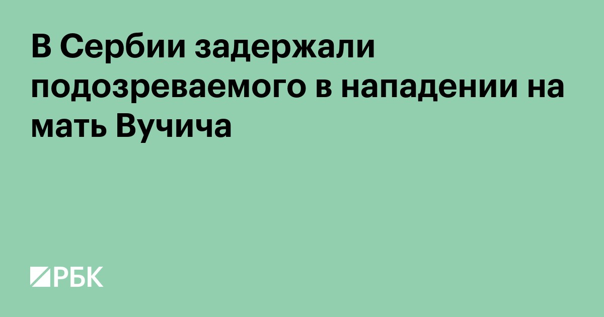 В Сербии задержали подозреваемого в нападении на мать Вучича