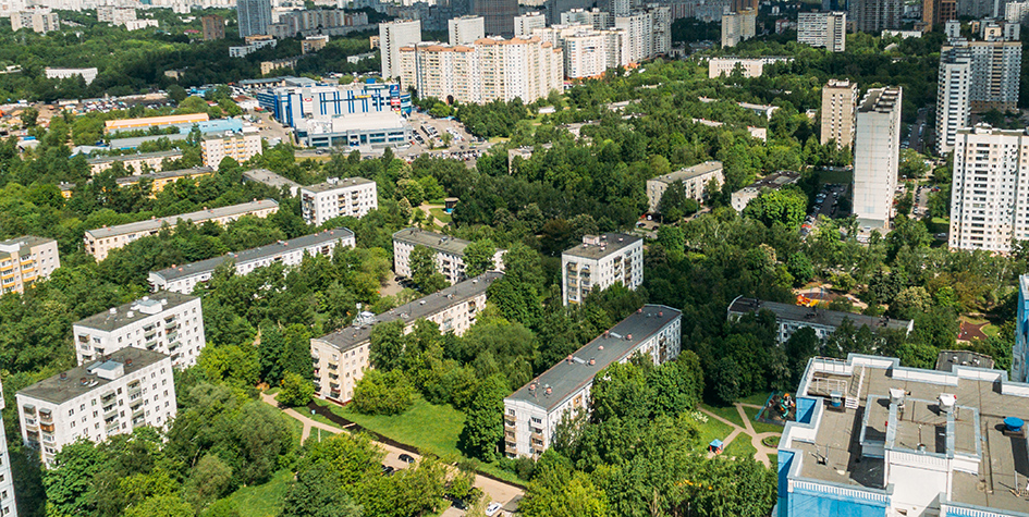 Вид на пятиэтажки микрорайона Зюзино на Балаклавском проспекте
