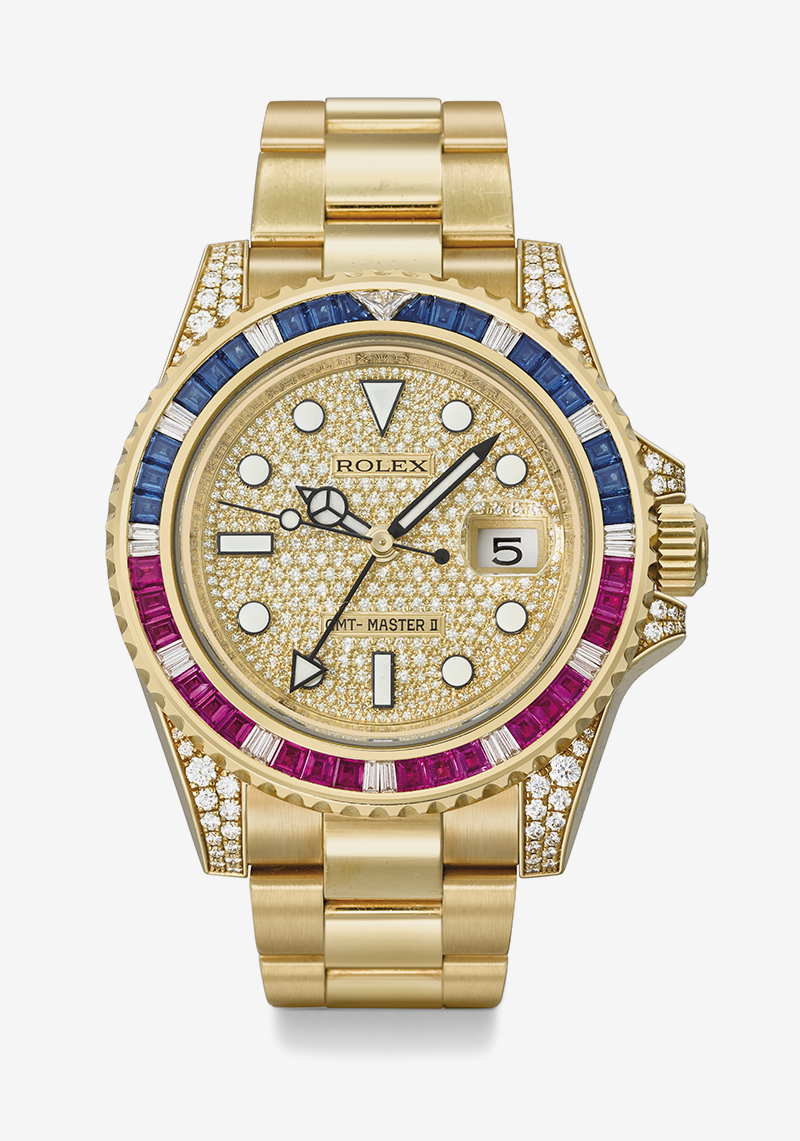 Часы GMT-Master II, Rolex, ок. 2010. Эстимейт 80&ndash;120 тысяч швейцарских франков, проданы за 100 тысяч швейцарских франков
