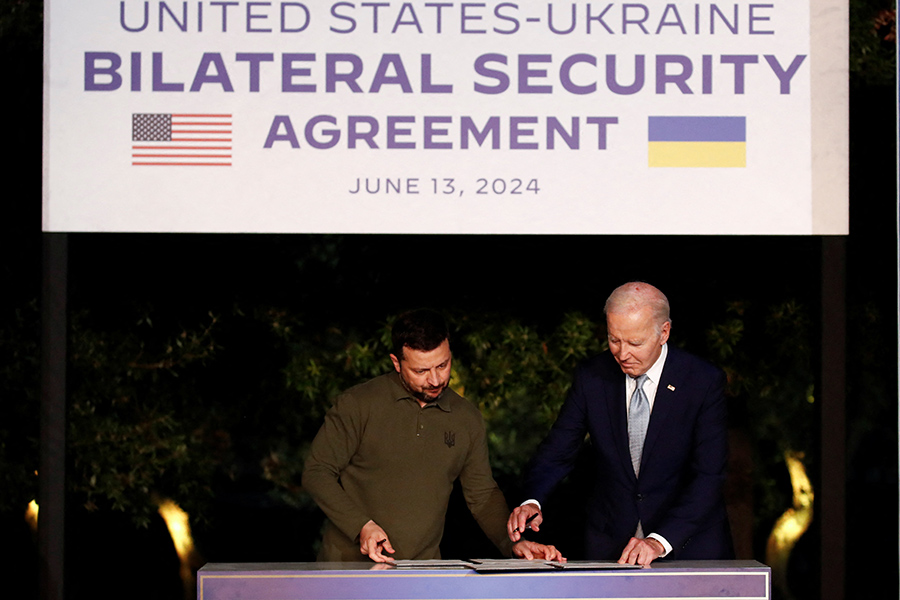 Владимир Зеленский и Джо Байден подписывают двусторонние соглашения
&nbsp;