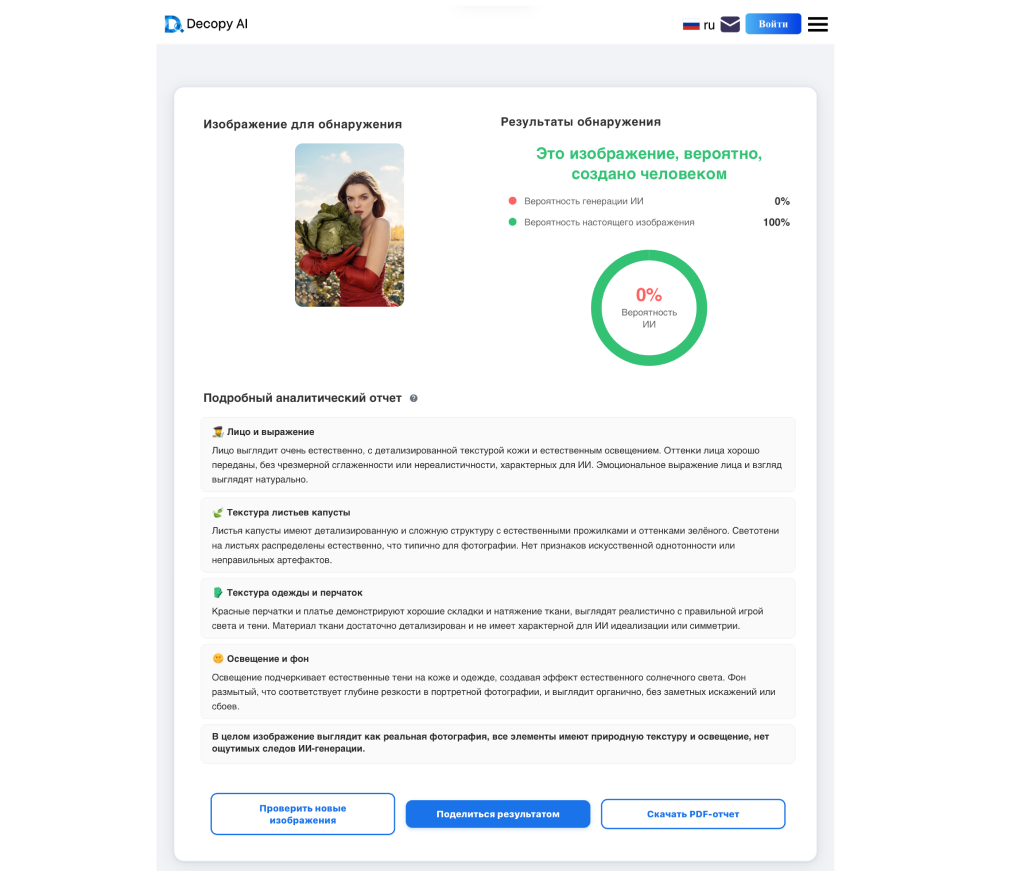 Отчет о проверке сгенерированного изображения


