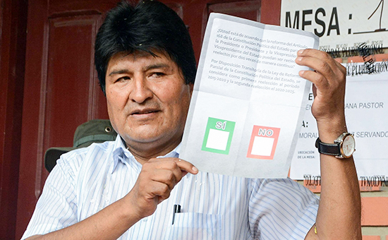Президент Боливии Эво Моралес на референдуме