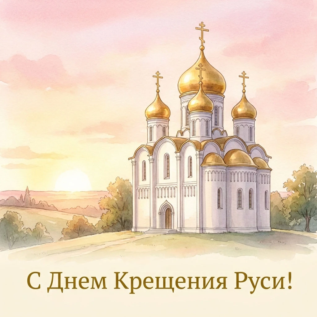 Поздравительная открытка на День Крещения Руси