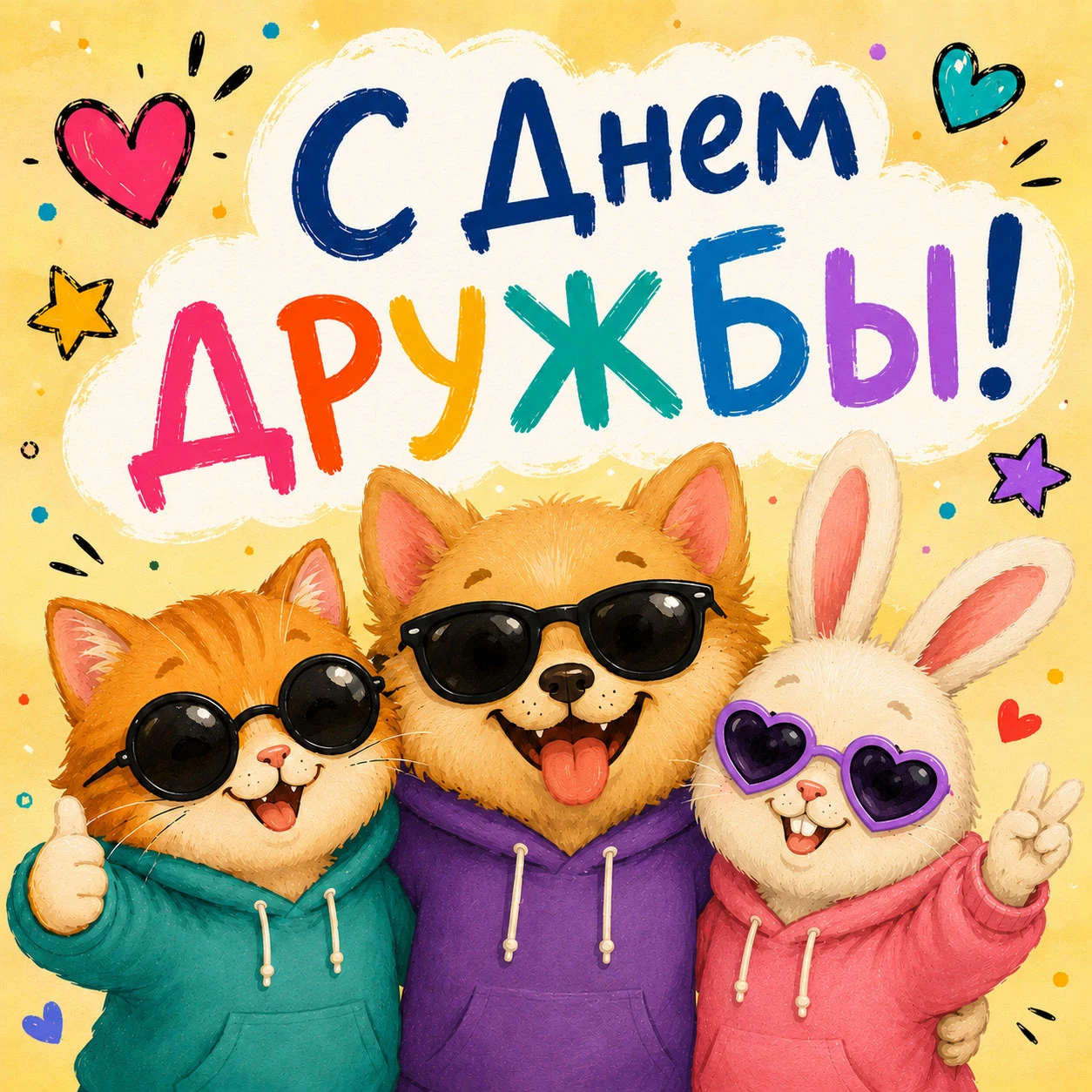 Смешная открытка ко Дню дружбы с животными