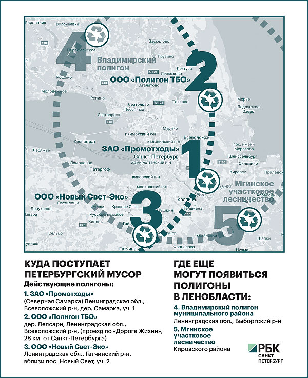 Мусорный атлас мегаполиса: где под Петербургом появятся новые свалки