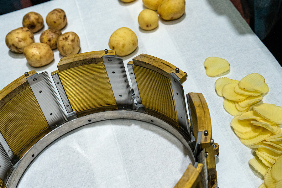 Барабанный нож для автоматической нарезки картофеля на слайсы