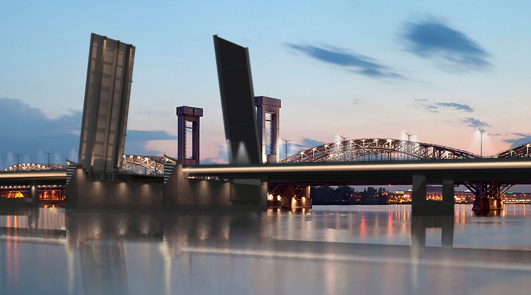 Эскиз моста через Неву в рамках ШМСД