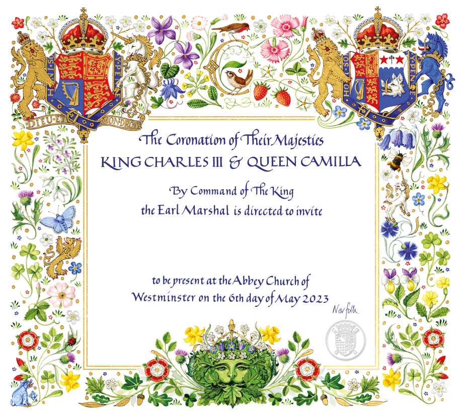 <p>Приглашение на коронацию Карла III</p>