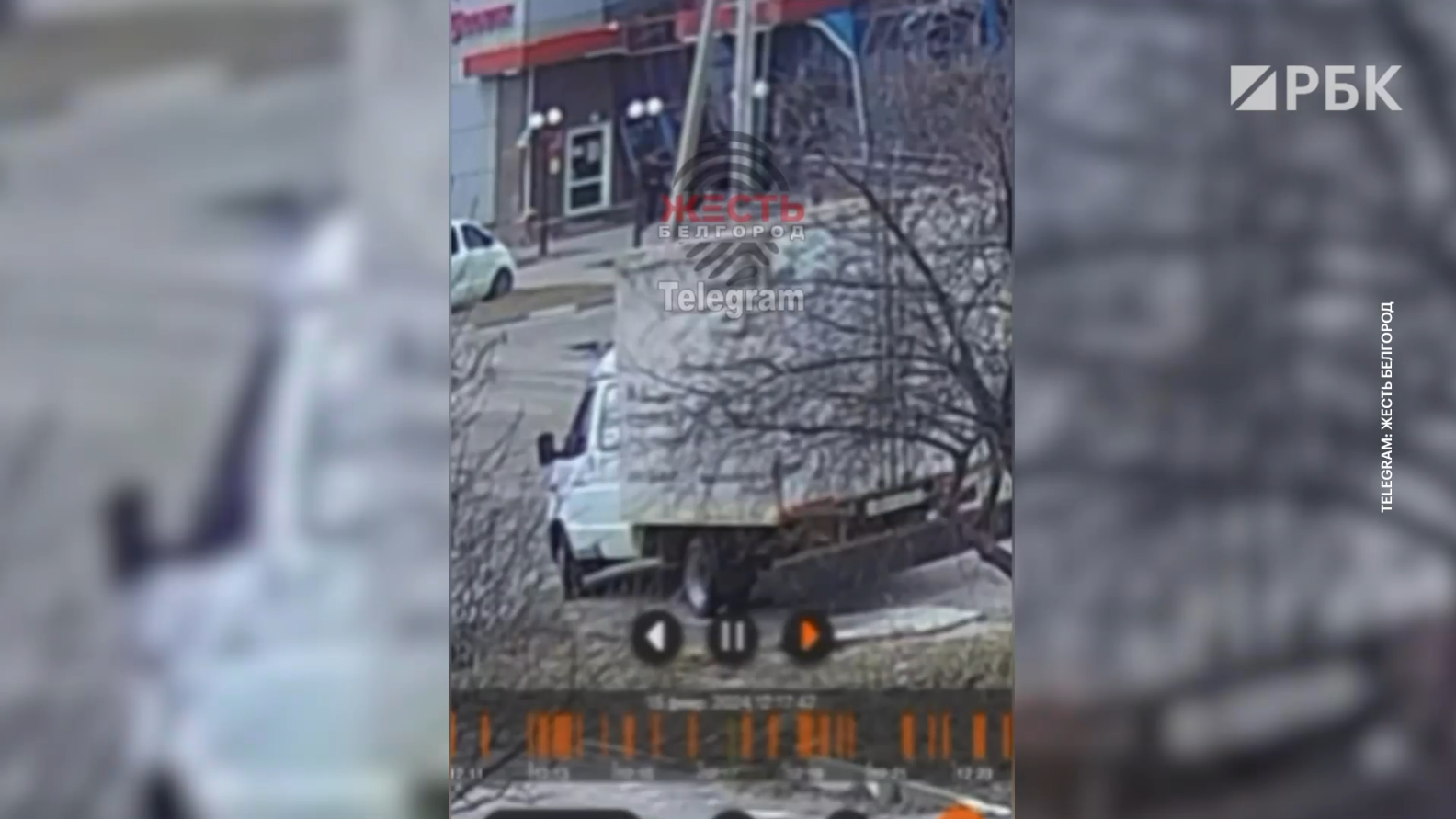 Видео с моментом удара по Белгороду