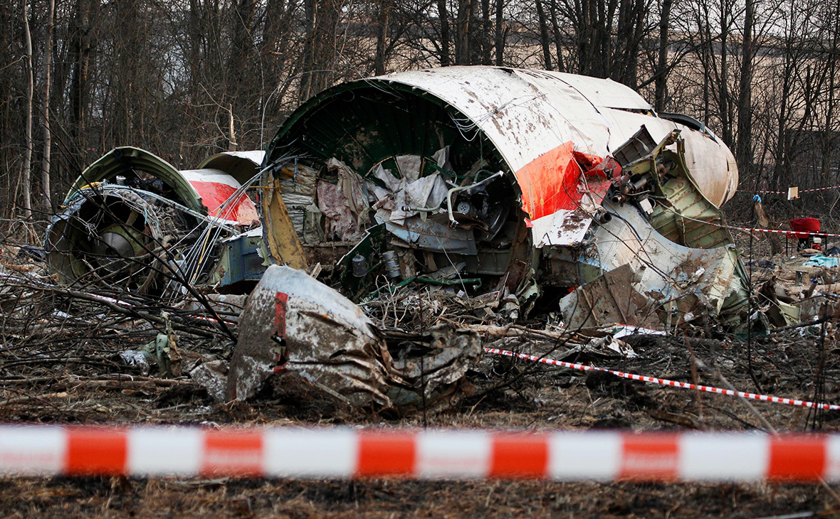Место крушения самолета Ту-154 под Смоленском