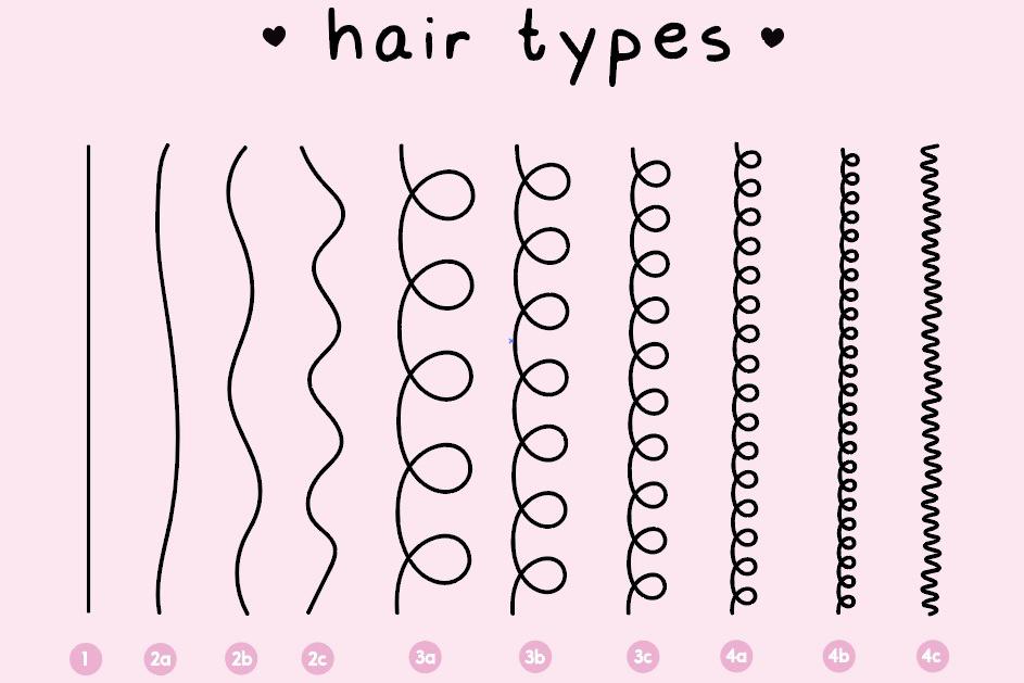 Схема типов волос