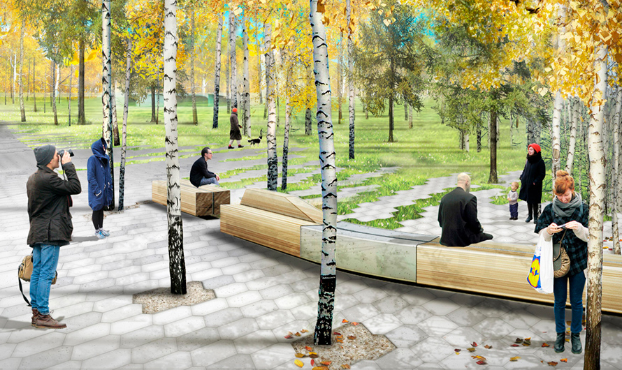 В парке будет расставлено несколько сотен дизайнерских скамеек