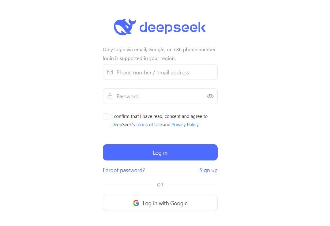 Регистрация в DeepSeek

