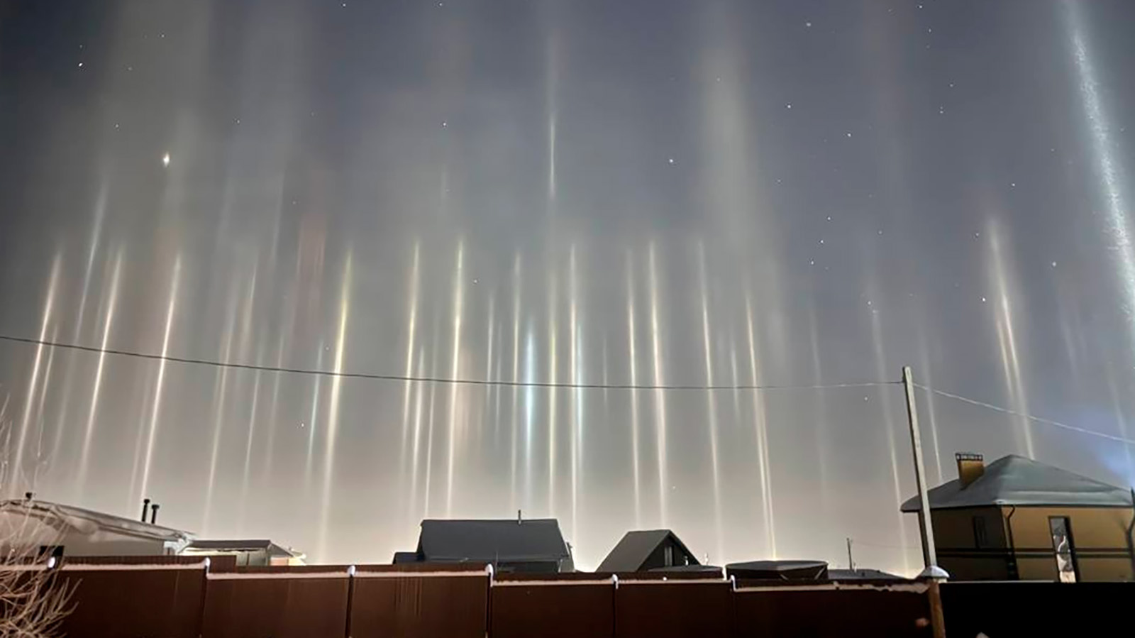 Световые столбы в Пермском Крае