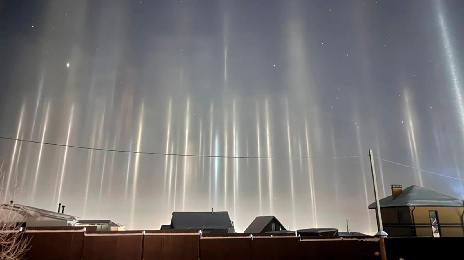 Световые столбы в Пермском Крае