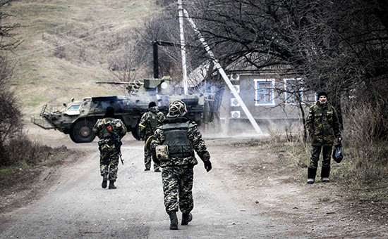 Украинские солдаты на улицах Крымска