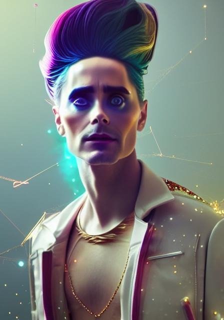 Величественный ретро-футуристический принц, Джаред Лето, драматический макияж Кумасири, модели, супермодели