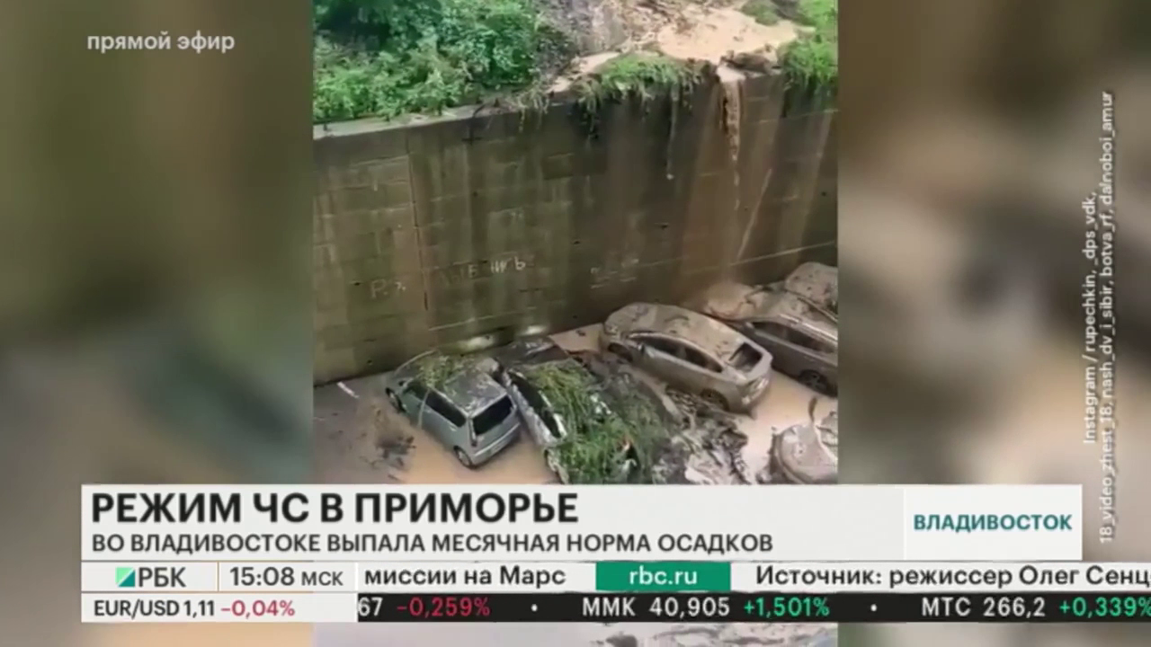 В Приморском крае ввели режим ЧС из-за сильных дождей