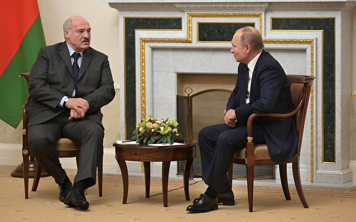 Александр Лукашенко и&nbsp;Владимир Путин,&nbsp;29 декабря 2021 г.