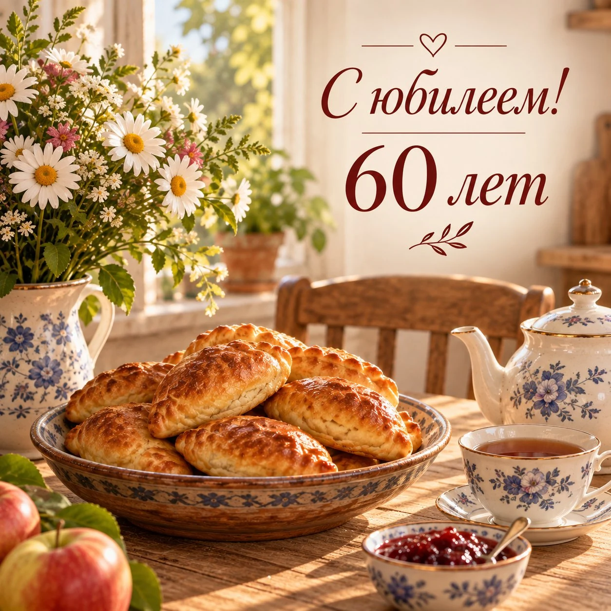 Красивая открытка бабушке на 60 лет