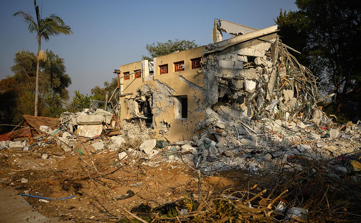 Дом, разрушенный во время нападения ХАМАС, кибуц&nbsp;Беэри