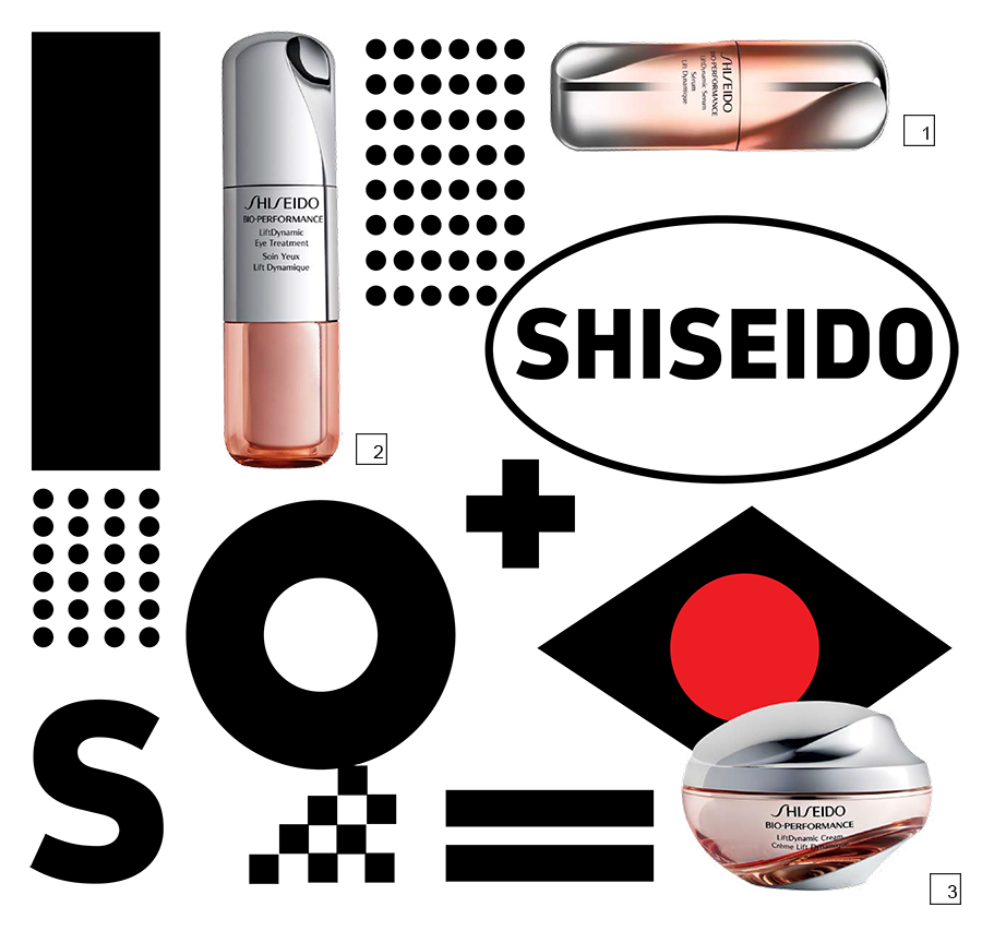 1) Сыворотка LiftDynamic Serum, Bio-Performance, Shiseido
2) Уход для области вокруг глаз LiftDynamic Eye Treatment, Bio-Performance, Shiseido
3) Крем LiftDynamic Cream, Bio-Performance, Shiseido​